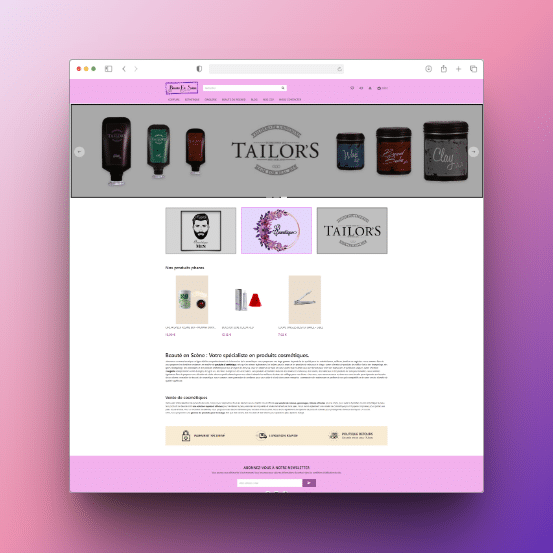 Boutique en ligne du spécialiste de la vente de produit de beauté.
